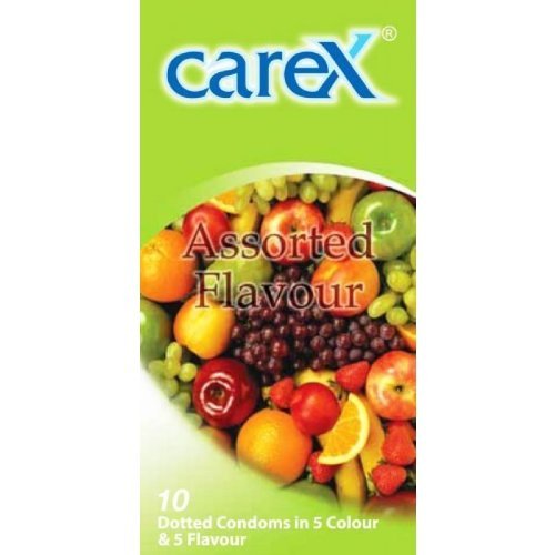 Carex Assorted Flavour (10 Dotted Condoms In 5 Colours & 5 Flavours) X 2