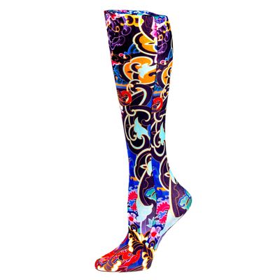 Celeste Stein Therapeutic Compression Socks, Bright Oriental, 8-15 mmHg, Mild