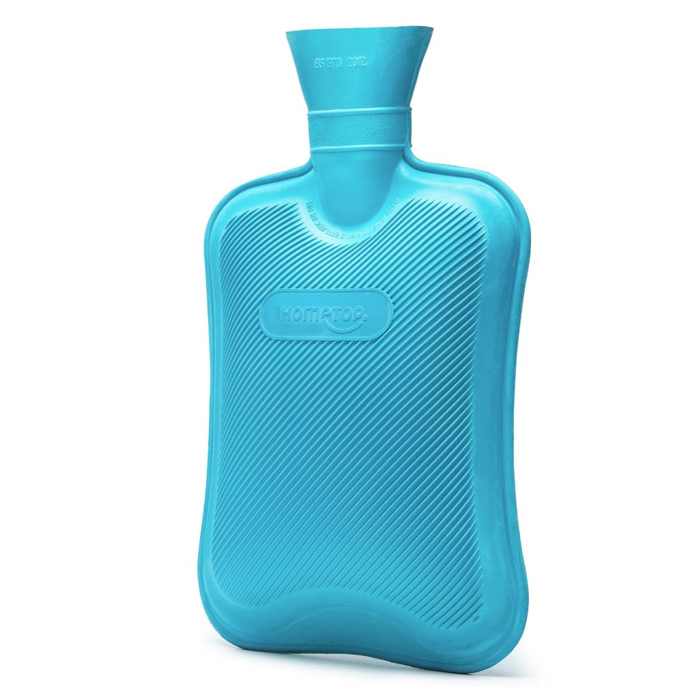 HomeTop Premium Classic Rubber Hot or Cold Water Bottle (2 Liters, Blue)