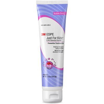 3M ESPE 12107B Just For Kids 0.4% Stannous Fluoride Brush On Gel Refill, Bubble Gum Flavor