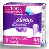 Always Discreet Incontinence Liners for Women, Very Light Absorbency, Long Length , 44 count view 2