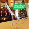 Suvorna Ador Mustache & Beard Trimming Men's Grooming Scissors, Silver view 4