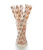Food with Fashion Thanksgiving Straws, Orange & Brown Celebration Straws, Paper Drinking Straws (25 Pack) - Autumn Fall Harvest Thanksgiving Dinner Straws view 2