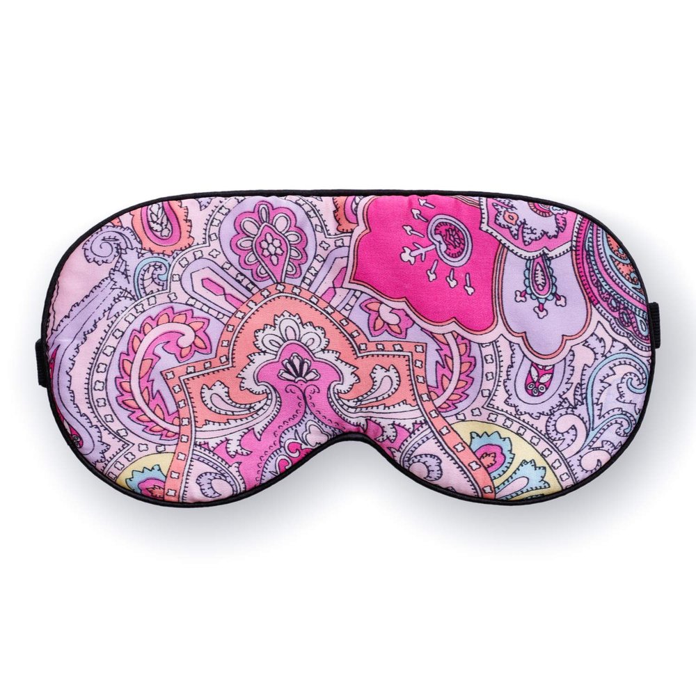 #12 : Maxfeel 100% Pure Silk Eye Mask Sleep Eye Mask Eye Cover Eyeshade Sleeping Eye Mask Printed Colors (#12)