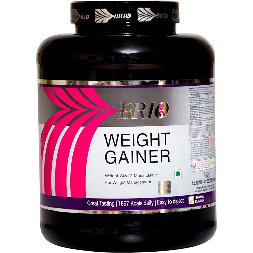 Brio Weight Gainer Powder For Men And Women | Health Supplement For Weight, Size And Mass Gainer Enriched With 11 Essential Vitamin And Minerals Pack Of 3kg (Banana)