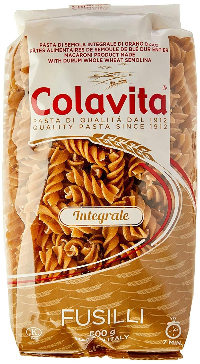 Colavita Fusilli Pasta 500g | Whole Wheat Pasta | High Fibre | No Artificial Ingredients