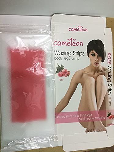 Cameleon Waxing Strips Body Legs Arms Rose flavor (Pack of 20)& Get Face & Underarm 20 Strips Free