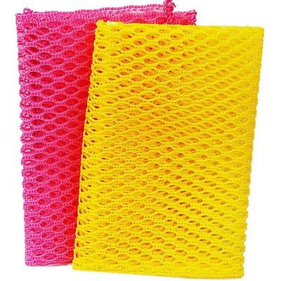 Innovative Dish Washing Net Cloths/Scourer - 100% Odor Free/Quick Dry - No More Sponges with Mildew Smell - Perfect Scrubber for Washing Dishes - 11 by 11 inches - 2PCS - Pink/Yellow