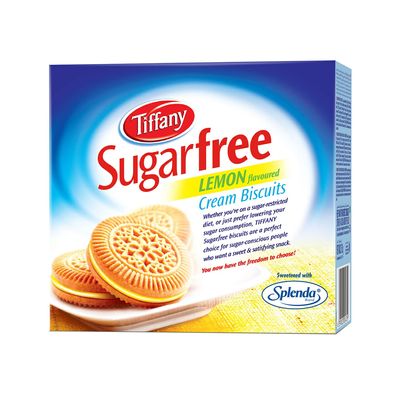 Tiffany Sugar Free Lemon Cream Sandwich Biscuits,162g | Healthy Snacks for Diebetic | Sweetened With Splenda