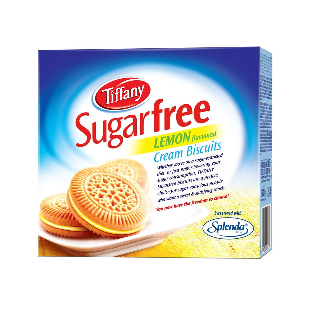 Tiffany Sugar Free Lemon Cream Sandwich Biscuits,162g | Healthy Snacks for Diebetic | Sweetened With Splenda