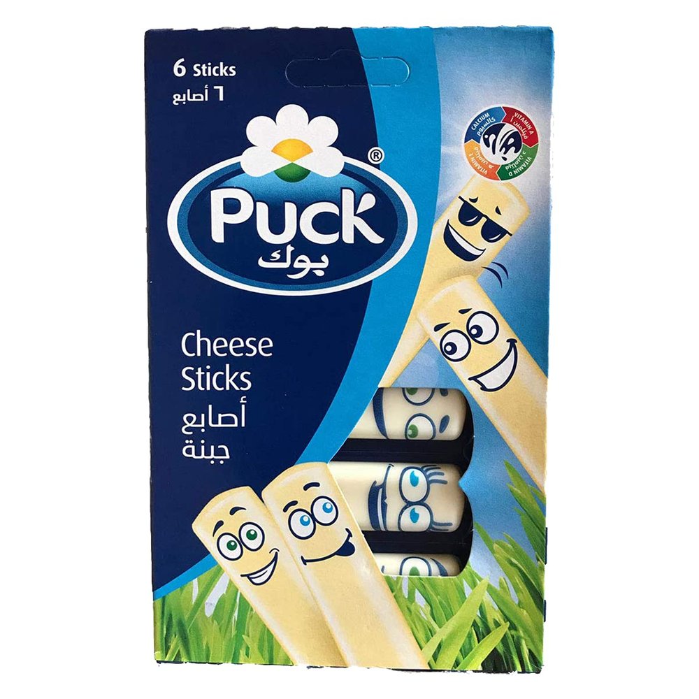 Puck Cheese 6 Sticks, Dark Blue & White, Medium, 108 g