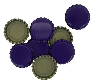 100 Purple Bottle Caps w/Oxygen Barrier Liner (Pry-Off)