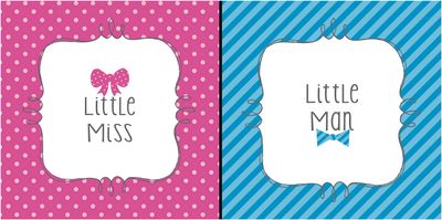 Creative Converting 16 Count 3 Ply Bow or Bowtie? Beverage Napkins, Pink/Blue