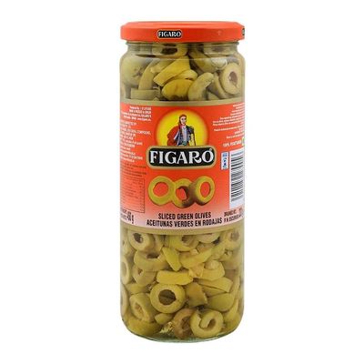 FIGARO Sliced Green Olives, 450 g