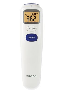 Omron MC 720 Non Contact Digital Infrared Forehead Thermometer With 1 Second Quick Measurement, 3 in 1 Measurement Mode, Auto On/off & Backlight