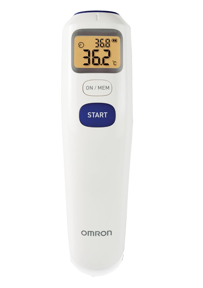 Omron MC 720 Non Contact Digital Infrared Forehead Thermometer With 1 Second Quick Measurement, 3 in 1 Measurement Mode, Auto On/off & Backlight