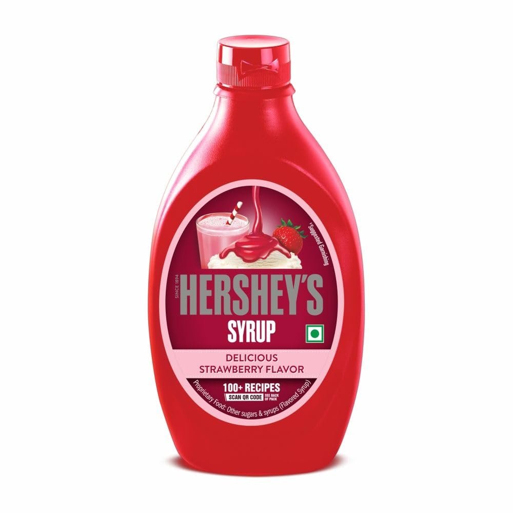 HERSHEY'S Strawberry Flavored Syrup | Delicious Strawberry Flavor | 600 G Bottle, Liquid