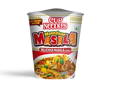 Nissin Cup Noodles Mazedaar Masala | Bold Masala Flavor with a Touch of Extra Veggie Goodness | Quick & Delicious Meal Anytime #VibeItUp, 70 gm.