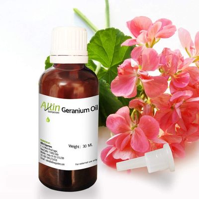 Allin Exporters Geranium Essential Oil Pure, Steam Distilled, Therapeutic Grade for Hair Care, Skin Care & Relaxation - 30ml