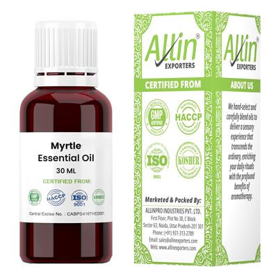 Allin Exporters Myrtle Essential Oil Pure & Undiluted Therapeutic Grade Steam Distilled for Skin Care - 30 ml