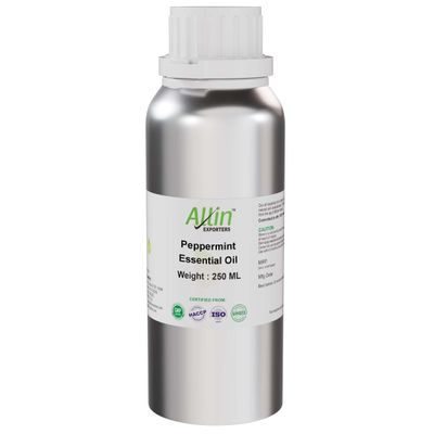 Allin Exporters Peppermint Essential Oil Natural Ideal for Aromatherapy & Aroma Diffusers Eliminate Foul Odours Therapeutic Grade for Skin (250 ML)