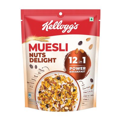 Kelloggs Muesli Nuts Delight 240g | 12-in-1 Power Breakfast | Indias No. 1 Muesli | Multigrain Breakfast Cereal
