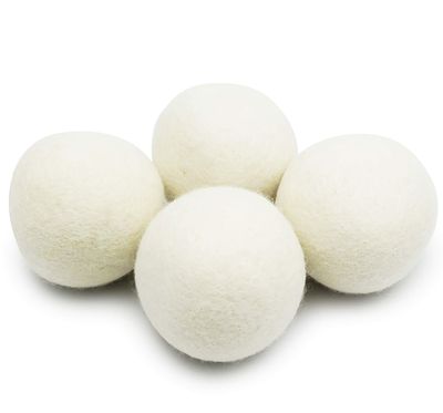 EcoJeannie (WB0004 - 4 Pack) Wool Dryer Balls - New and Improved XL Eco-Friendly Natural Unscented Fabric Softener Static Guard - Handmade in Nepal with 100% natural New Zealand premium wool from surface to core.