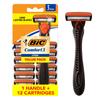 BIC Hybrid 3 Comfort Disposable Razor, Men, 12-Count view 1