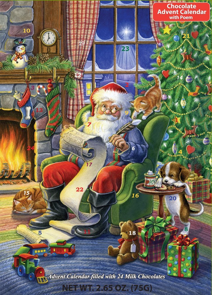 Naughty Or Nice Chocolate Advent Calendar (Countdown to Christmas) by Vermont Christmas Company