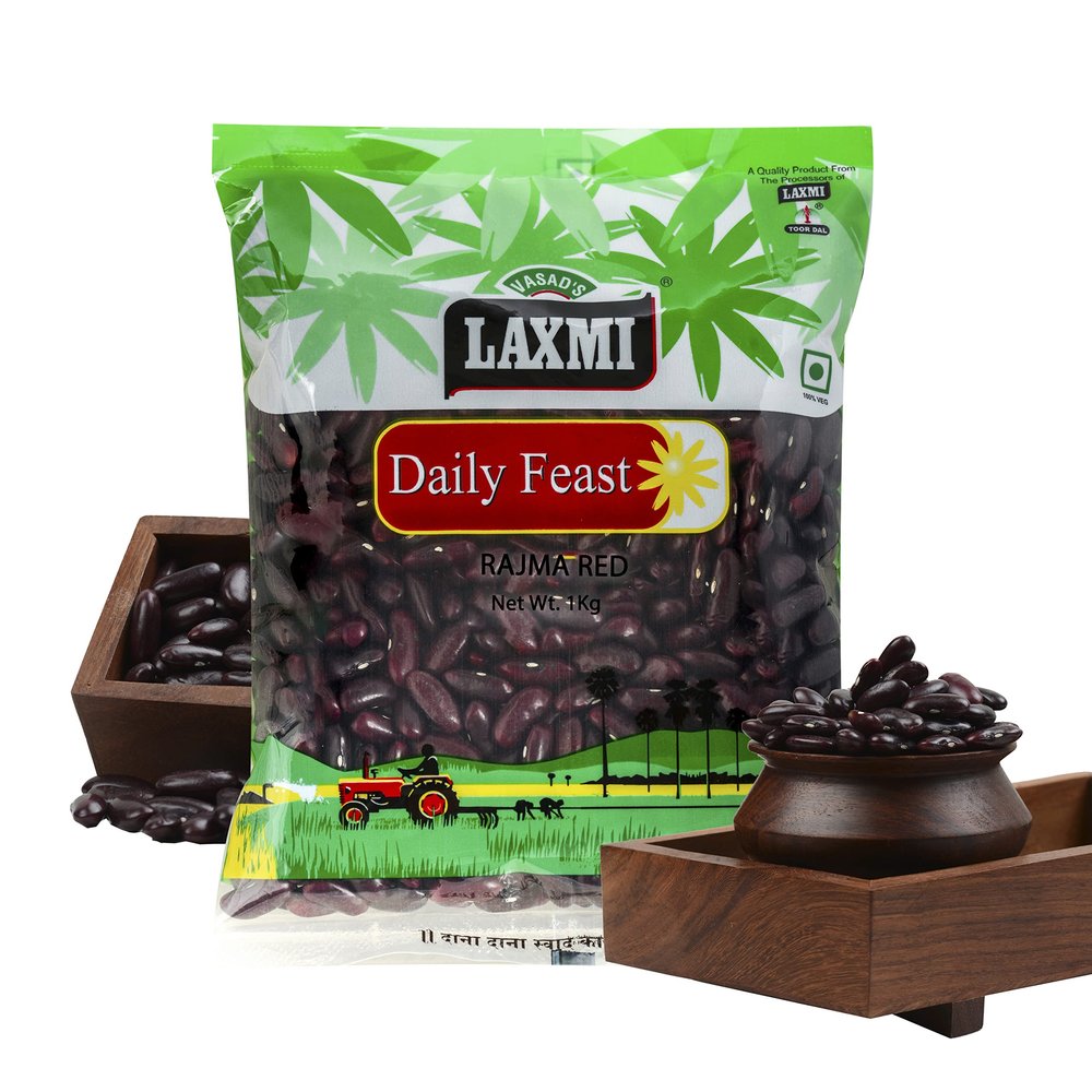 Laxmi Daily Feast Red Rajma Big 1 KG | Red Kidney Beans | Lal Chitkabra | Plant Based High Protein