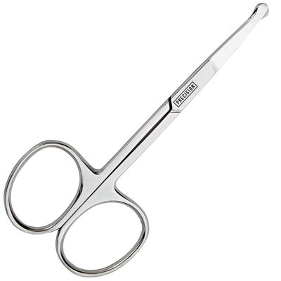 3.5 , Mirrored : Precision 3.5" Rounded Nose Hair Trimmer Safety Scissors - Round Tip for Ear, Eyebrow, Beard & Mustache Trimming