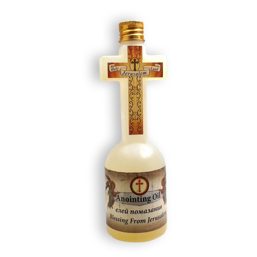 Spiritual Blessing Anointing Oil 125 ml in Cross Bottle Made in Jerusalem with 100% pure Frankincense