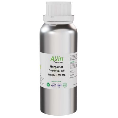 Allin Exporters Bergamot Essential Oil Undiluted & Pure Therapeutic Grade for Skincare Hair Nourishment & Aromatherapy Uplifts Mood (250ml)