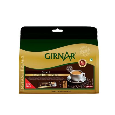 Girnar Instant Premix 3 In 1 Coffee (36 Sachets), 504 Gram