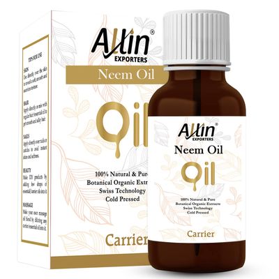 Allin Exporters Neem Oil Pure Natural Undiluted Carrier Therapeutic Grade for Moisturising Skin & Hair Growth (50 ML)