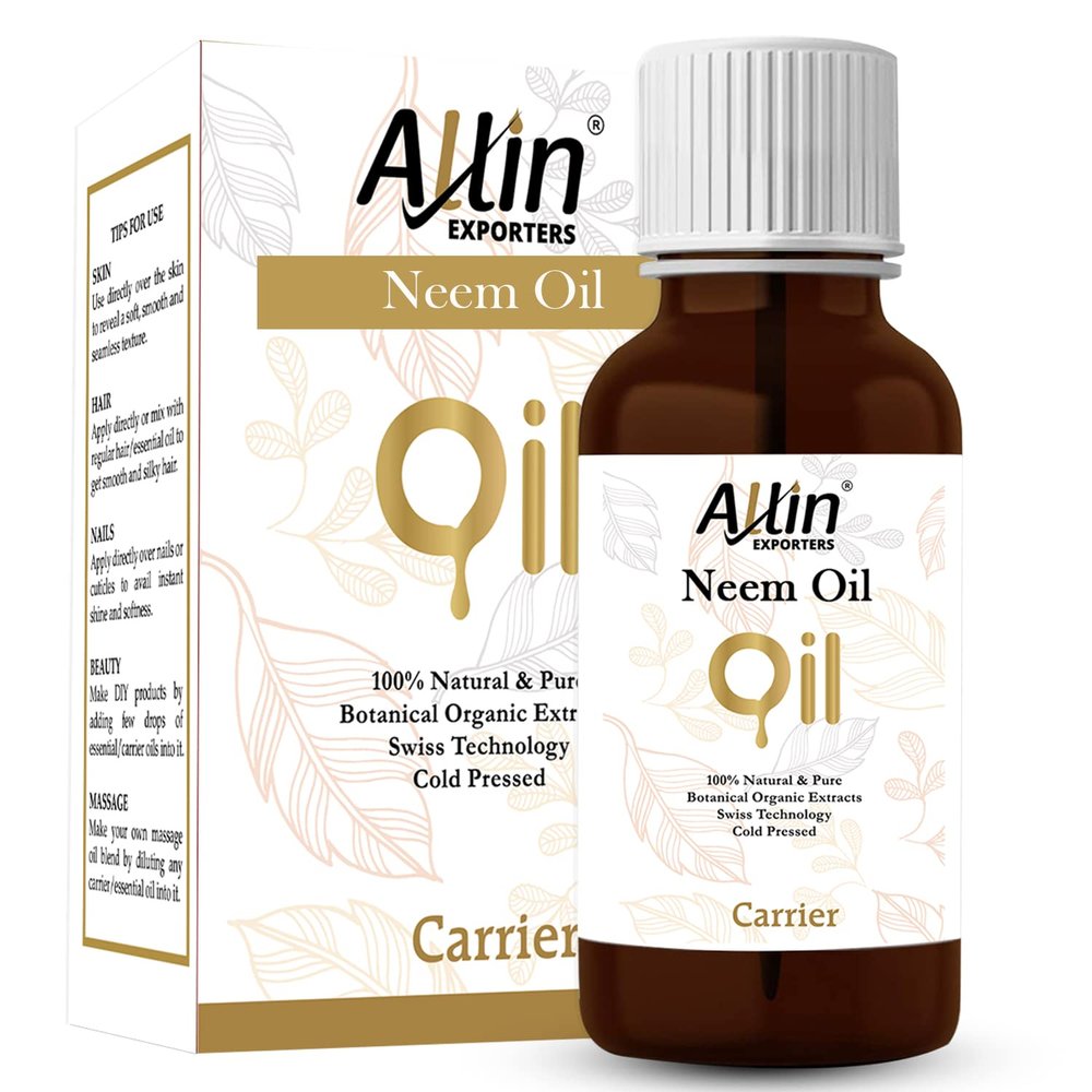 Allin Exporters Neem Oil Pure Natural Undiluted Carrier Therapeutic Grade for Moisturising Skin & Hair Growth (50 ML)