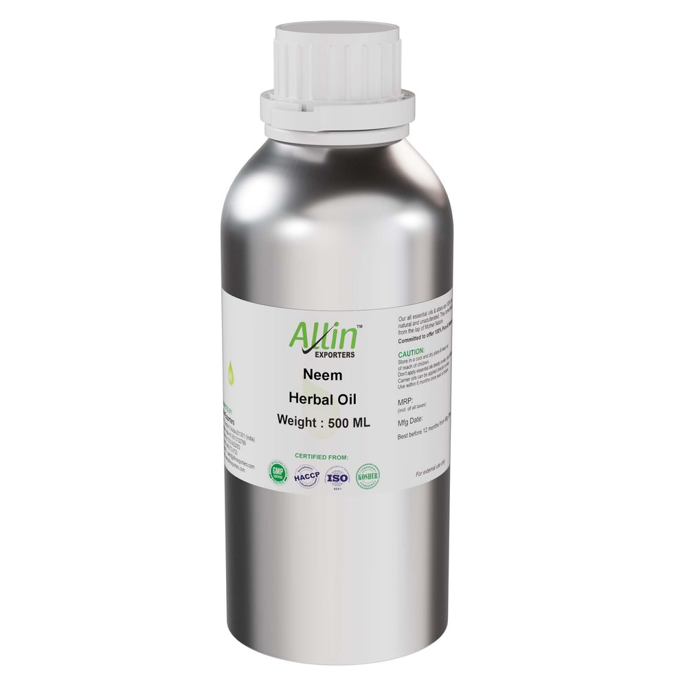Allin Exporters Neem Oil Pure Natural Undiluted Carrier Therapeutic Grade for Moisturising Skin & Hair Growth (500 ML)