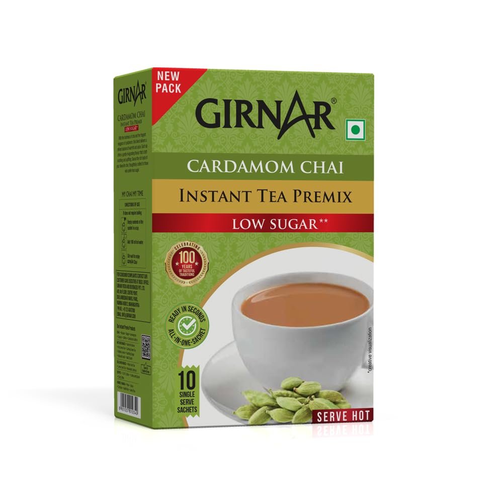 Girnar Instant Premix Cardamom (10 Sachets Low Sugar)