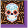Creative Converting Day of the Dead Lunch Napkins, Black/Purple/Orange view 1