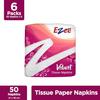 Ezee Velvet Tissue Paper Napkins 300 Pulls | Ultra Soft & Absorbent | Pack of 6 x 50 Pulls Each Pack view 2