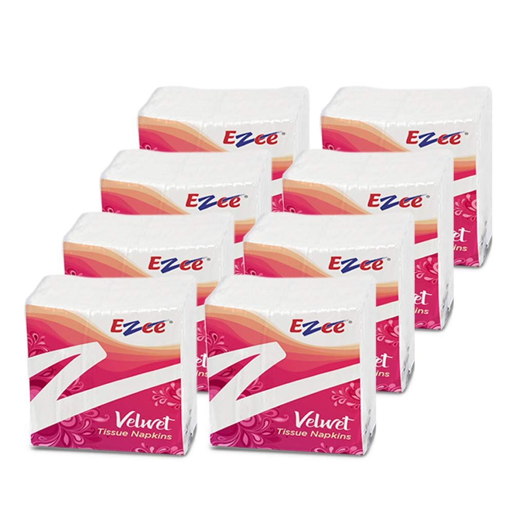 Ezee Tissue Paper Napkins - 50 Pieces, Pack of 8