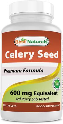 Best Naturals Celery Seed 600 Mg Tablet, 180 Count