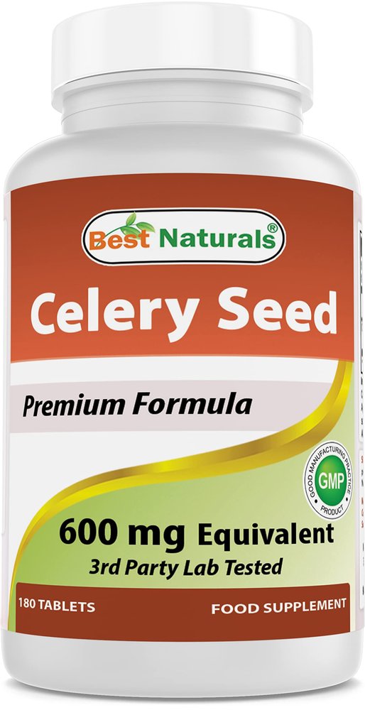 Best Naturals Celery Seed 600 Mg Tablet, 180 Count