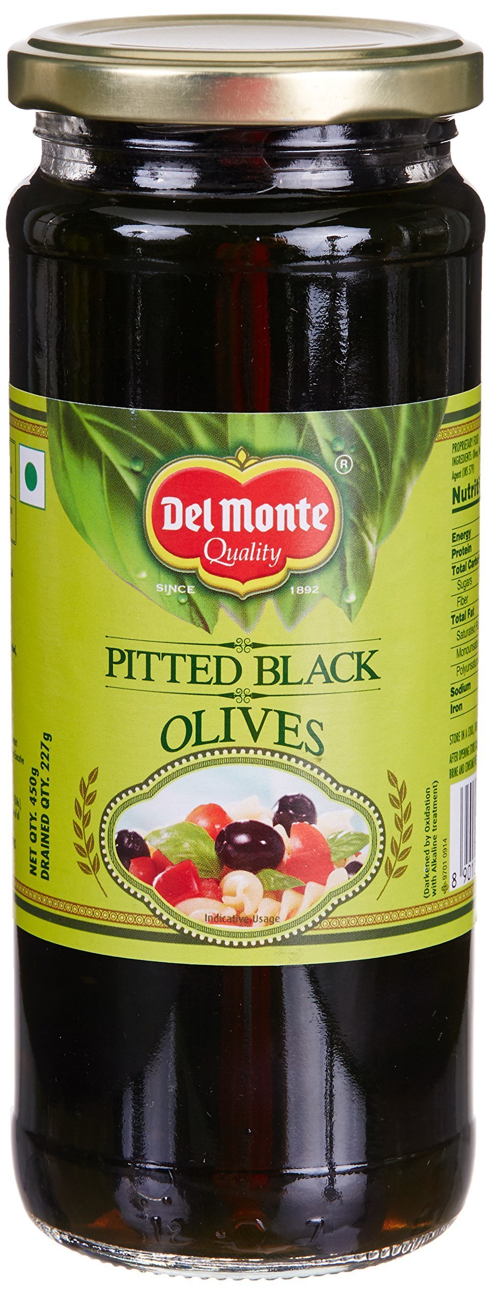 Del Monte Black Pitted Olives, 450g