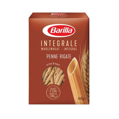 Barilla Pasta Whole Wheat Penne Rigate Integrali Durum Wheat - 500g, Italy