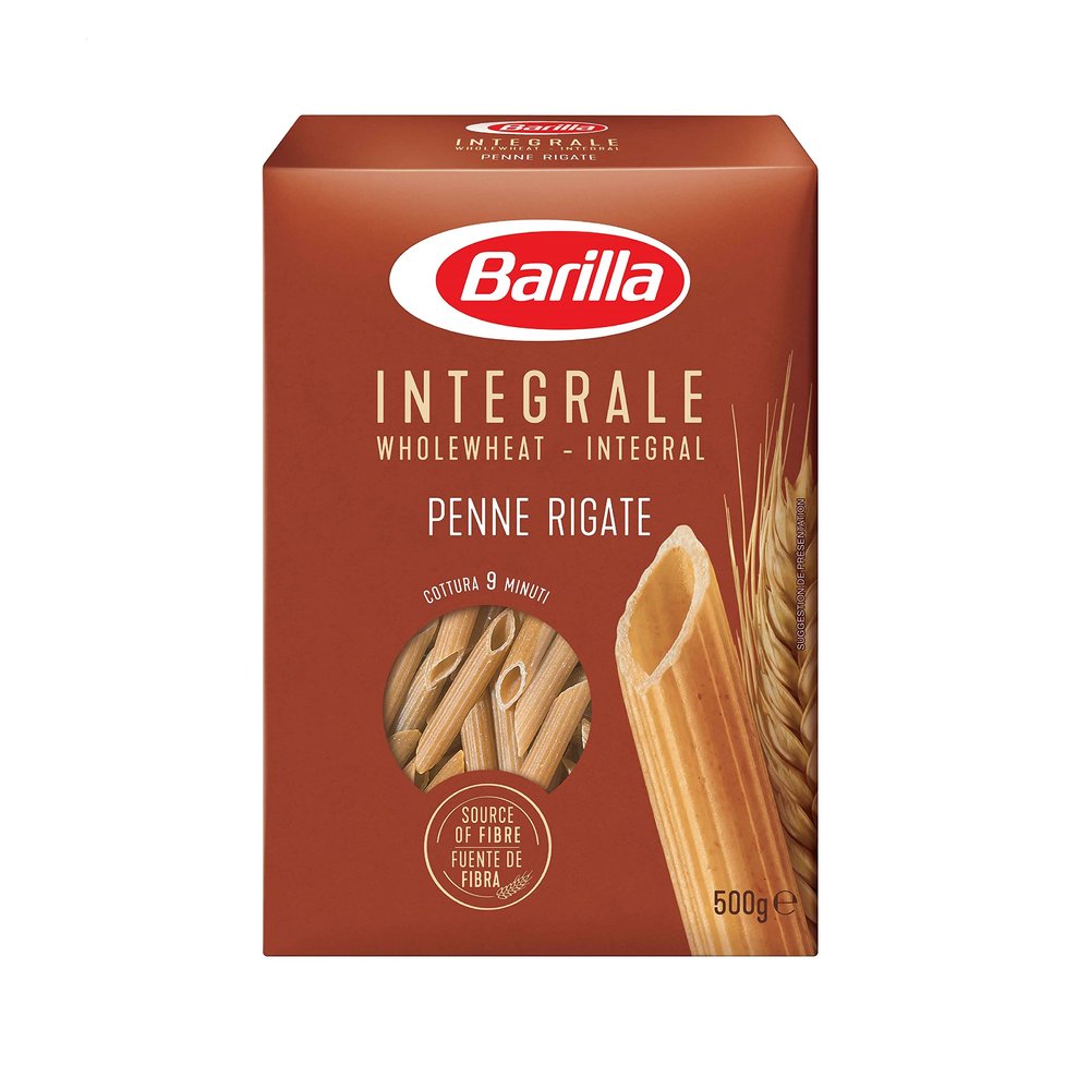 Barilla Pasta Whole Wheat Penne Rigate Integrali Durum Wheat - 500g, Italy