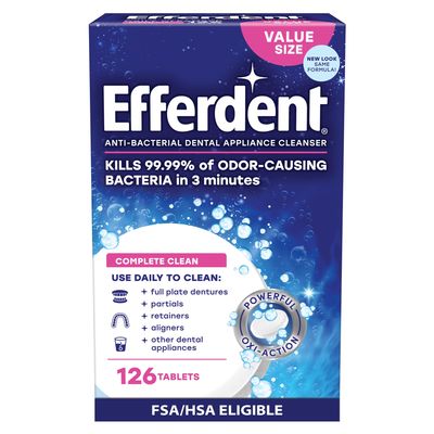 Efferdent Original Anti-Bacterial Denture Cleanser (Tablets, 126 Count)