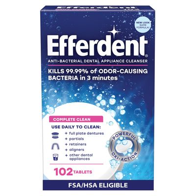 Efferdent Original Anti-Bacterial Denture Cleanser Tablets, 102 Count