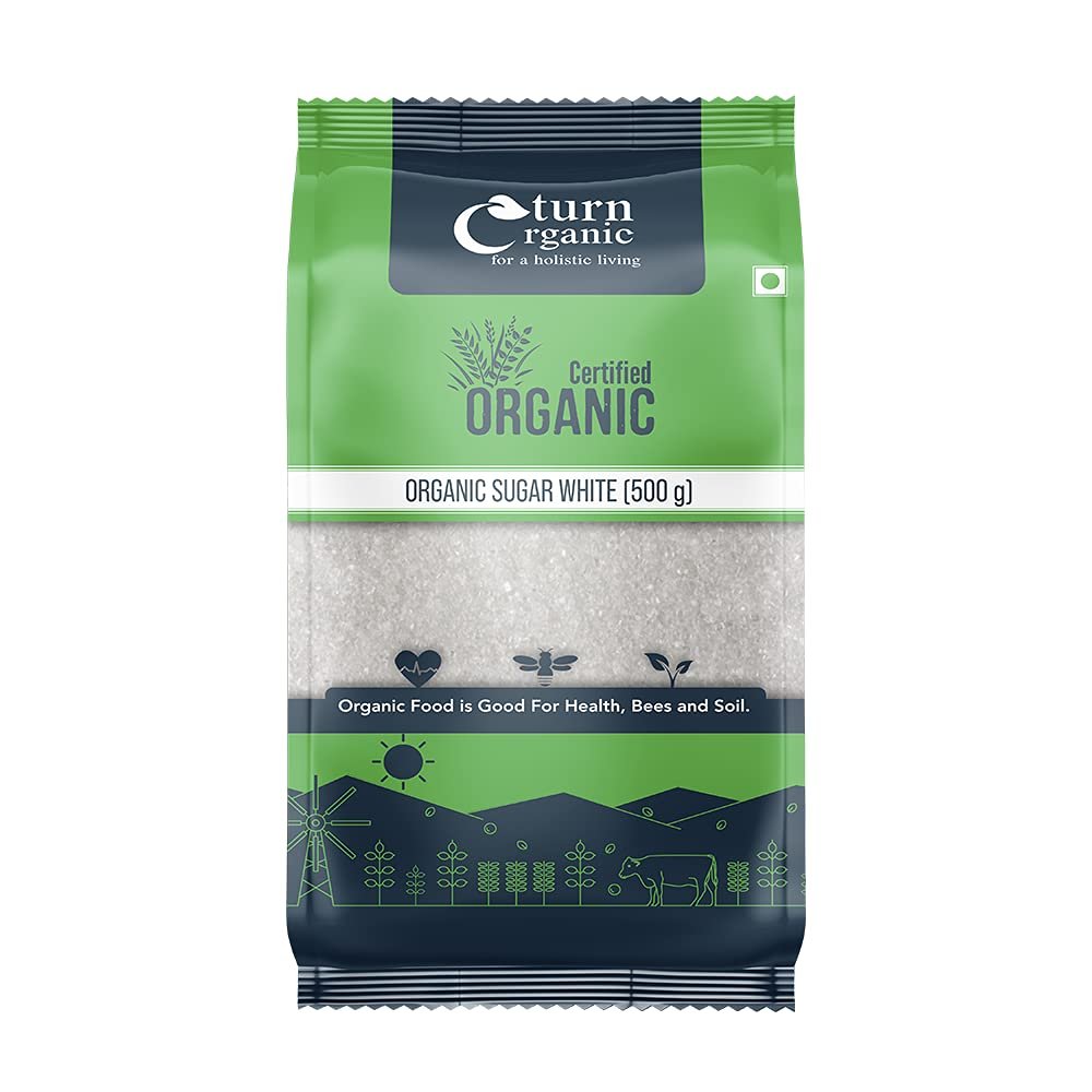 Turn Organic White Sugar 500gm - Organic Sugar (Pack Of 3)