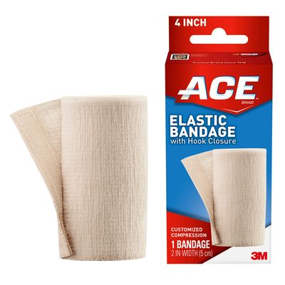ACE Elastic Bandage with Hook Closure, 4 Inch